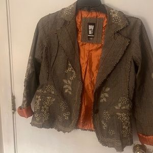 Fully lined ladies plaid blazer